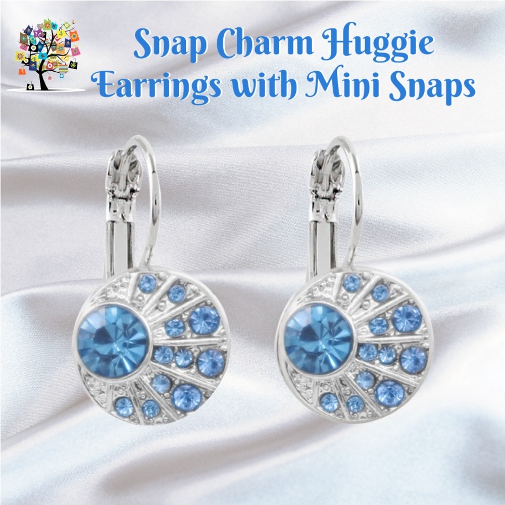 Snap Charm Huggie Earrings Includes Two Mini Snaps 12mm 1/2" Diameter